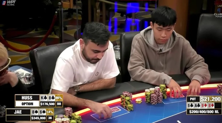 德州对局分析：三条8大战三条8！HCL上演戏剧性大底池