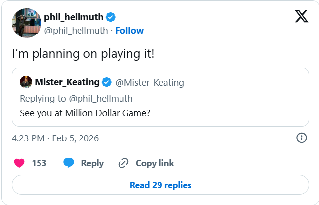 Phil Hellmuth暗示想参加HCL百万美元赛，引外网热议