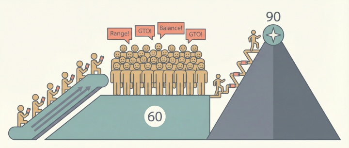 但60分以上的人，跟五年前一样少。