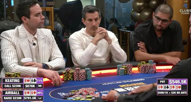 德州对局分析：Alan Keating用84两对在160万美元巨池抓诈