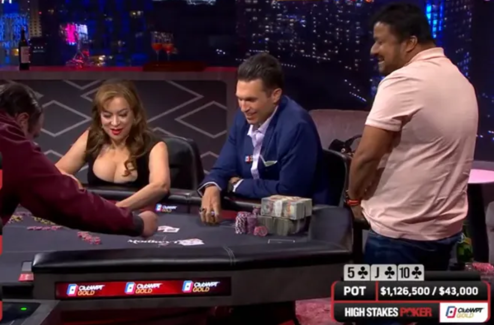 三人翻牌全下，发四次牌争夺110万美元巨池，A高成最大赢家