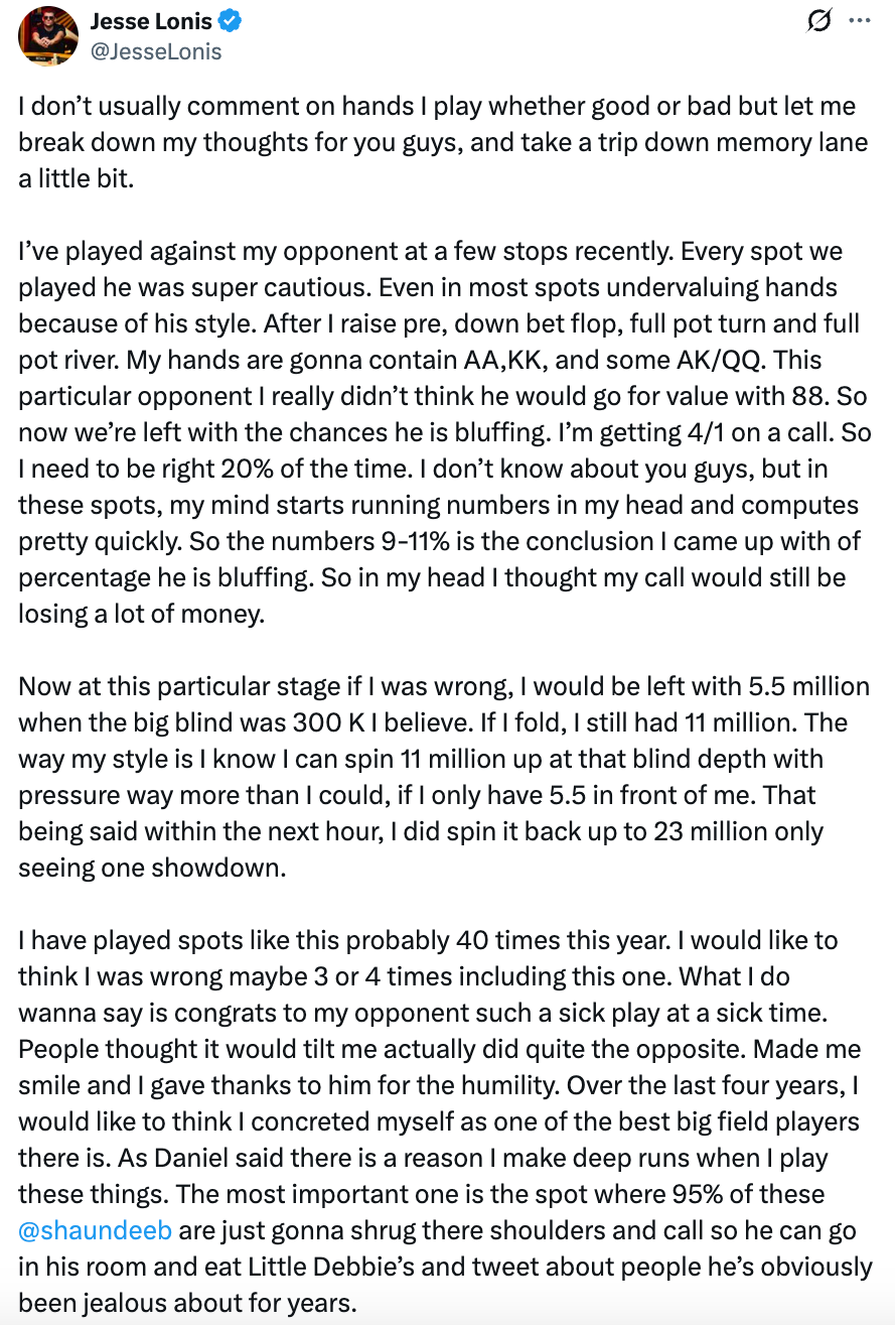 Lonis本人事后发了长文解释了他的思考过程